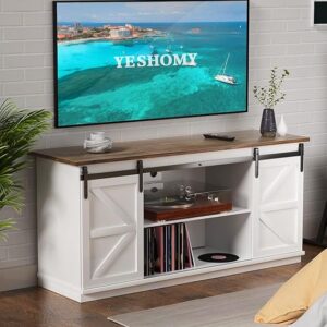Limited time deal savings-10% YESHOMY Farmhouse TV Stand for Televisions up to 65 Inches