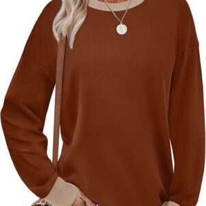 Limited time deal savings-40% Saloogoe Sweatshirts for Women Crewneck Long Sleeve Loose Fit Tops