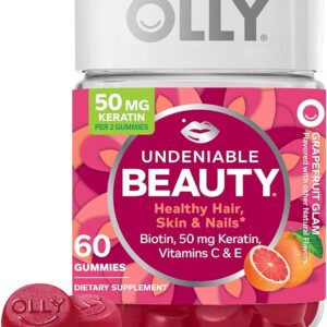 savings-20% OLLY Undeniable Beauty Gummy, For Hair, Skin, Nails, Biotin, Vitamin C, Keratin, Chewable Supplement