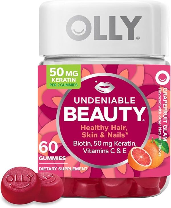 savings-20% OLLY Undeniable Beauty Gummy, For Hair, Skin, Nails, Biotin, Vitamin C, Keratin, Chewable Supplement