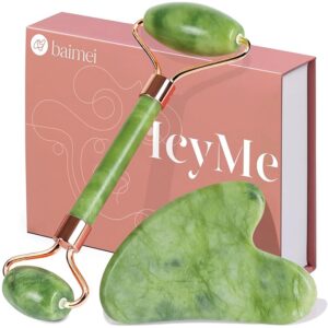 Limited time deal savings-53% BAIMEI Jade Roller & Gua Sha Set Face Roller and Gua Sha Facial Tools for Skin Care
