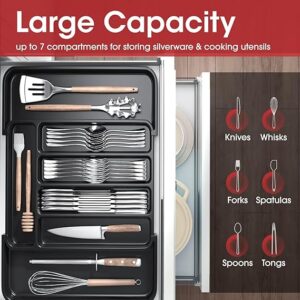 Limited time deal savings-39% Aujen Silverware Organizer - Expandable Kitchen Drawer Organizer, Adjustable Utensil Organizer